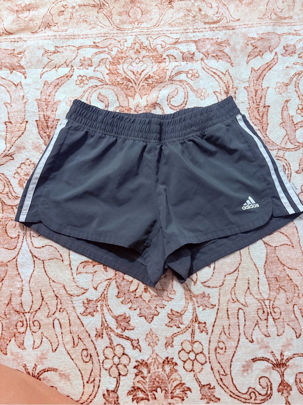 adidas Black Athletic Shorts with White Side Stripes